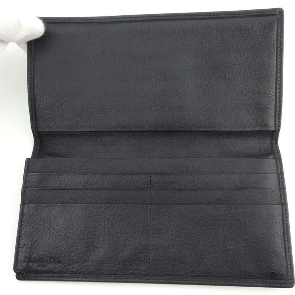 Dior Long Wallet logo leather Auth used E1624